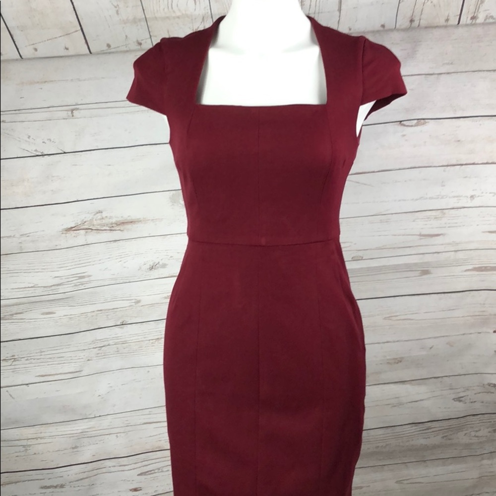 Banana Republic Garnet Burgundy Fitted Dress 4P